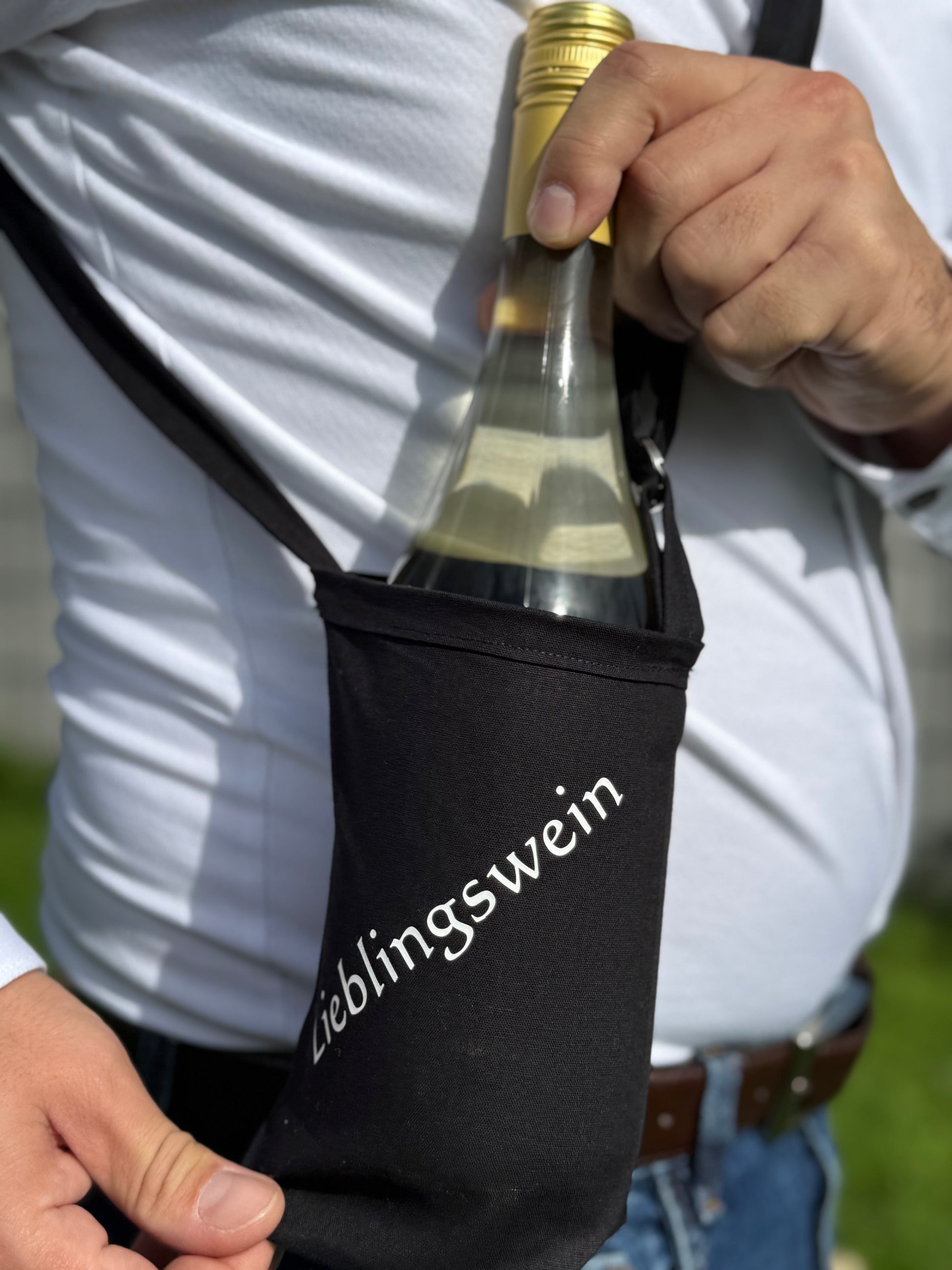 Weinflaschenhalter zum Umhängen Weinwanderung Weinfest Event Party Grillen Geschenk