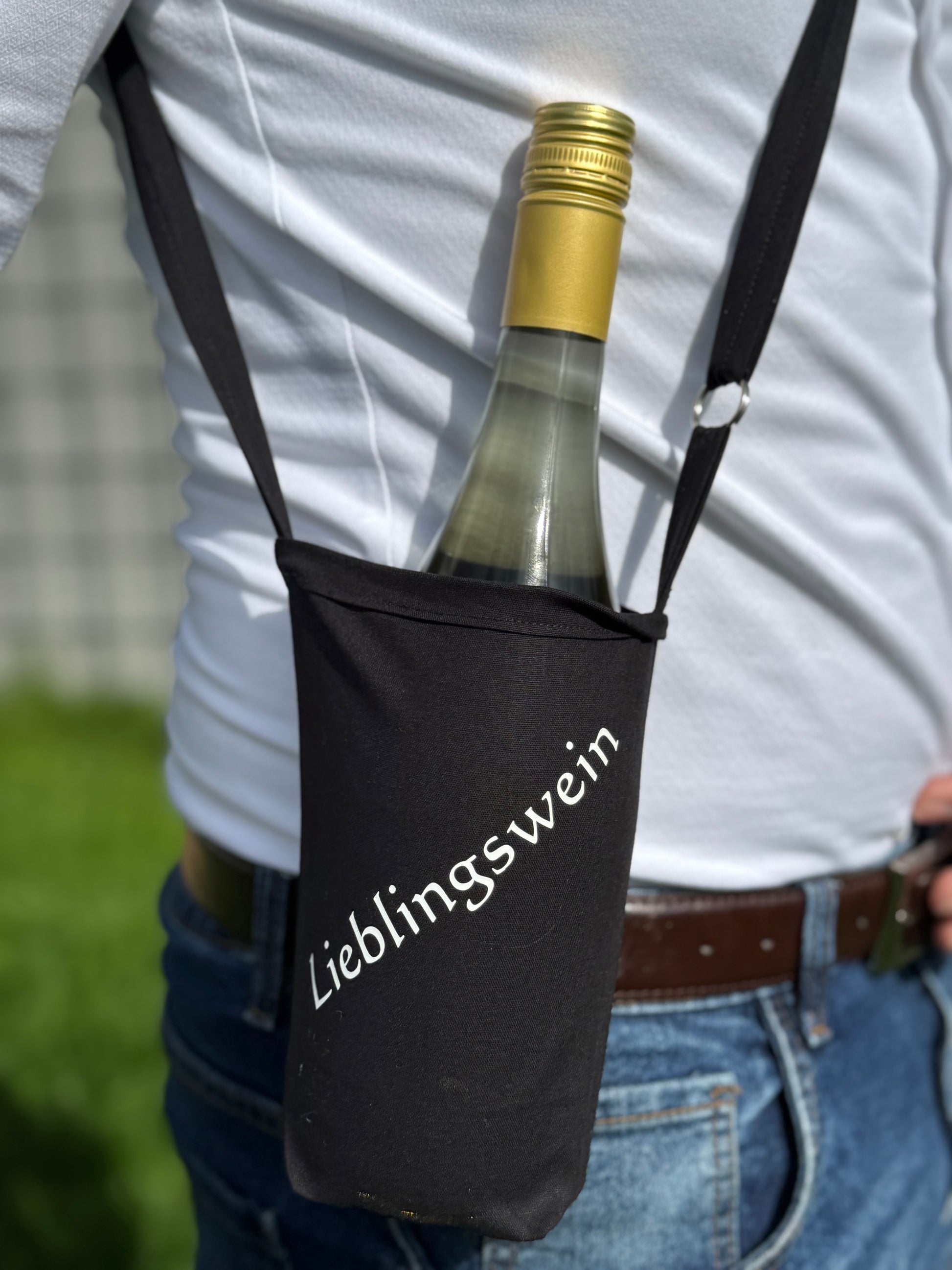 Weinflaschenhalter zum Umhängen Weinwanderung Weinfest Event Party Grillen Geschenk